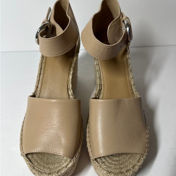 Marc Fisher Alita Platform Wedge Espadrille Sandals Size 8 Leather Boho Summer - Picture 4 of 10